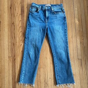 7 For All Mankind Straight Leg Luxe Vintage HW Slim Kick Crop Jeans | 29